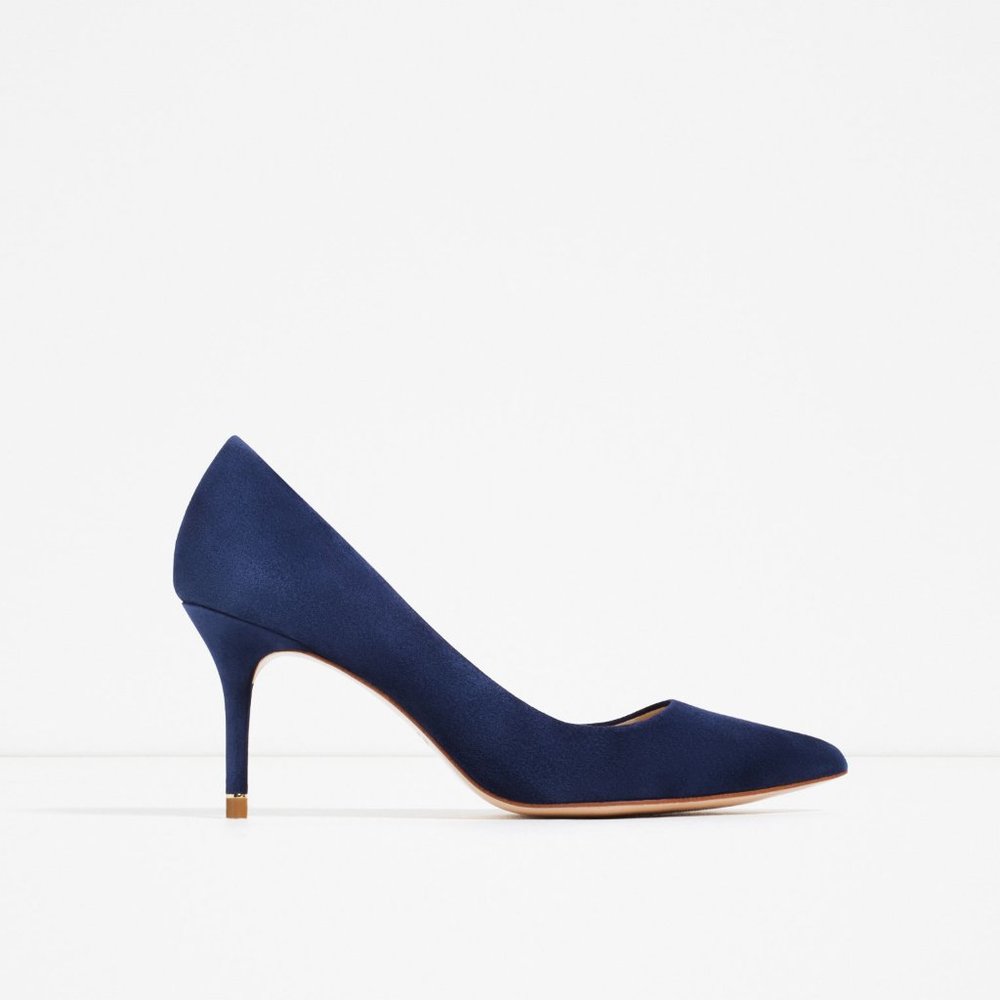 Zara Leather Mid Heel Shoes